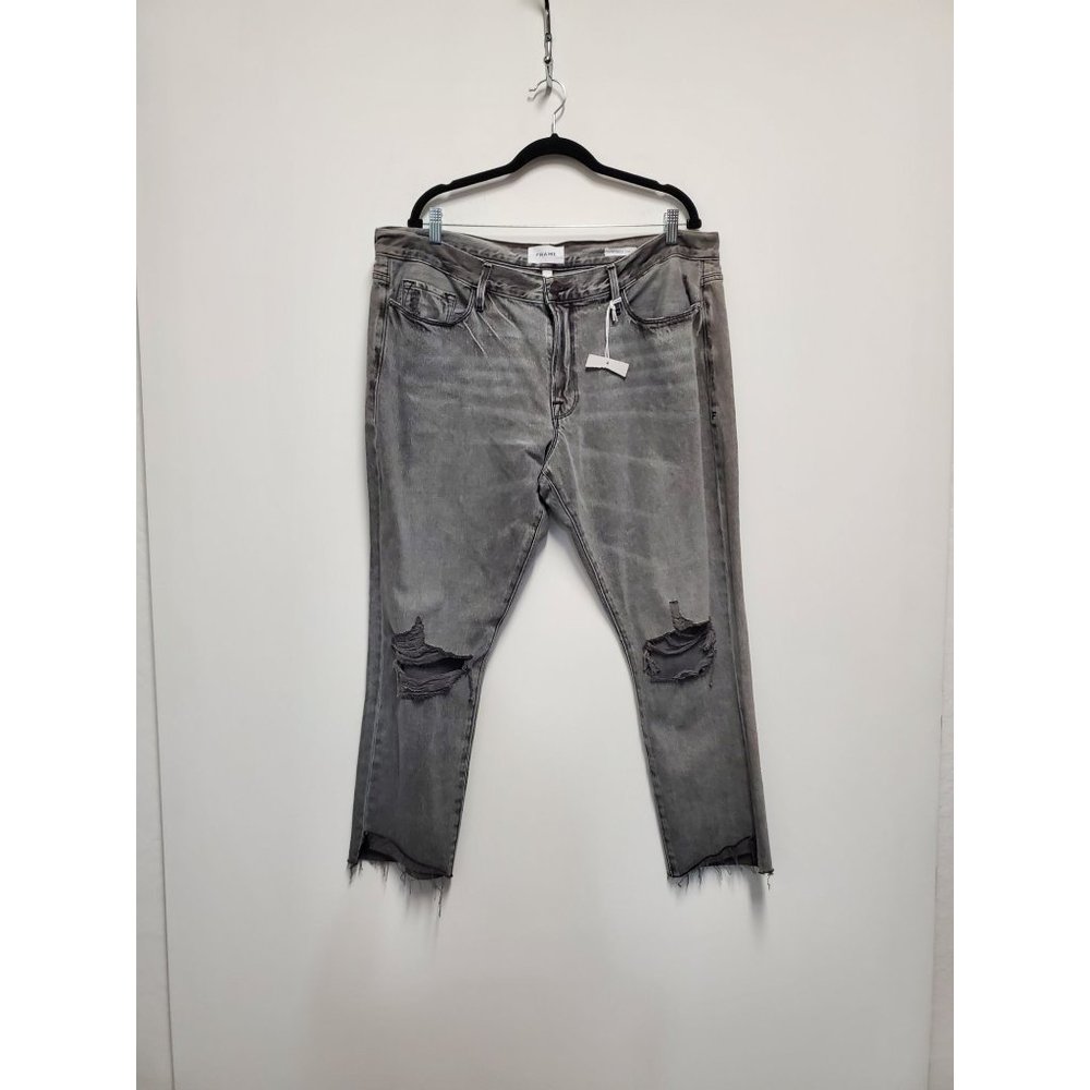 Frame Le Garcon Womens Denim Destroyed Cropped Jeans 33